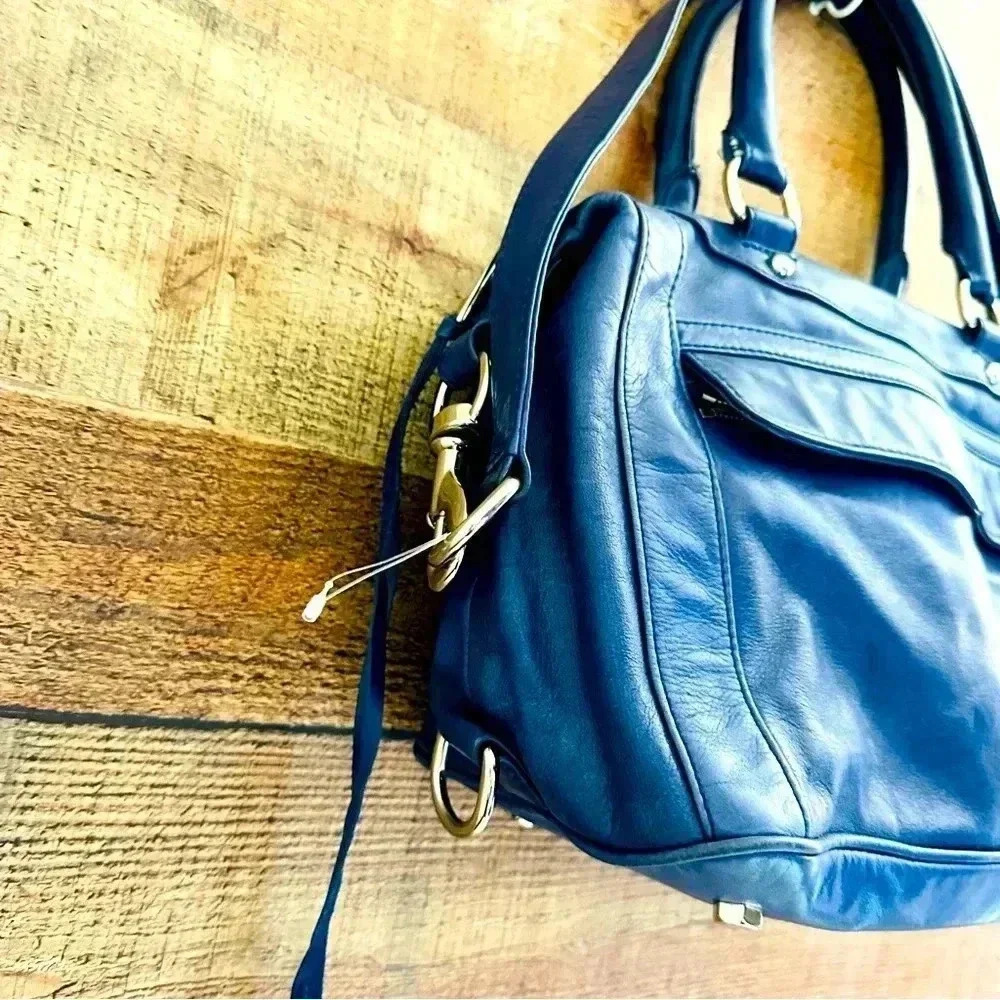Rebecca Minkoff Blue Morning After Leather Crossbody Bag - Picture 5 of 12